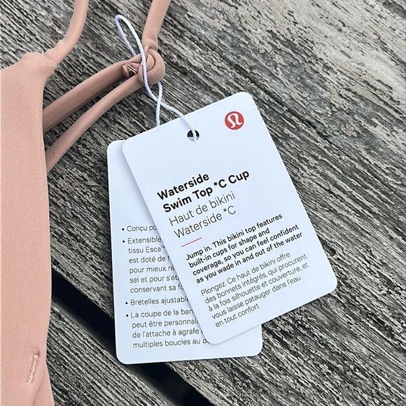 Lululemon Waterside Swim Top C Cup size 8 Pink Clay NWT - Picture 2 of 5